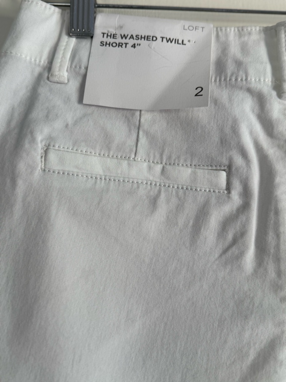 LOFT White Twill Shorts Size 2 NWT 4” Inseam Summer Classic Clean Look 🤍 - Picture 8 of 13